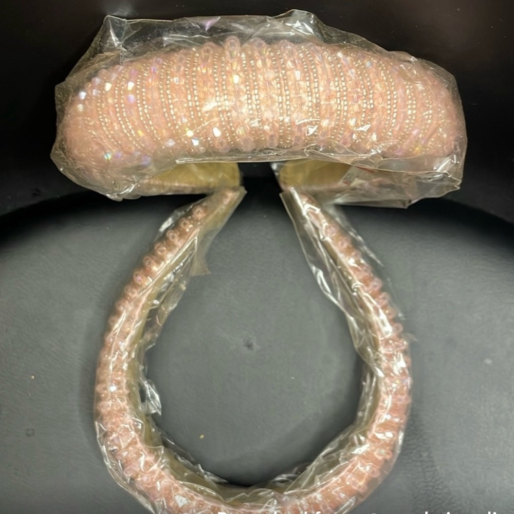 Pink Beaded Head Band